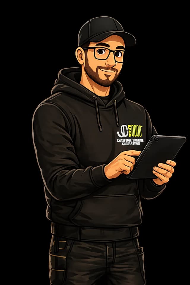Technicien Joffage avec tablette